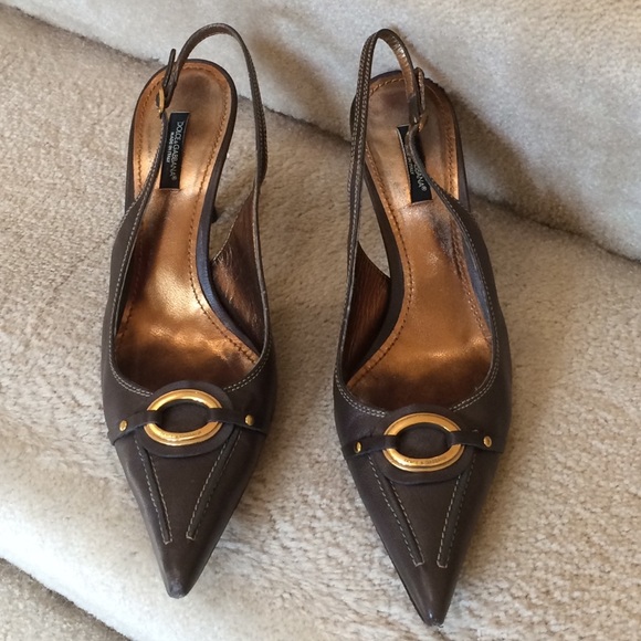 Dolce & Gabbana Shoes - Dolce & Gabbaba Olive sling backs y2k